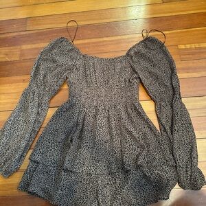 Leopard Print Smocked Blouse